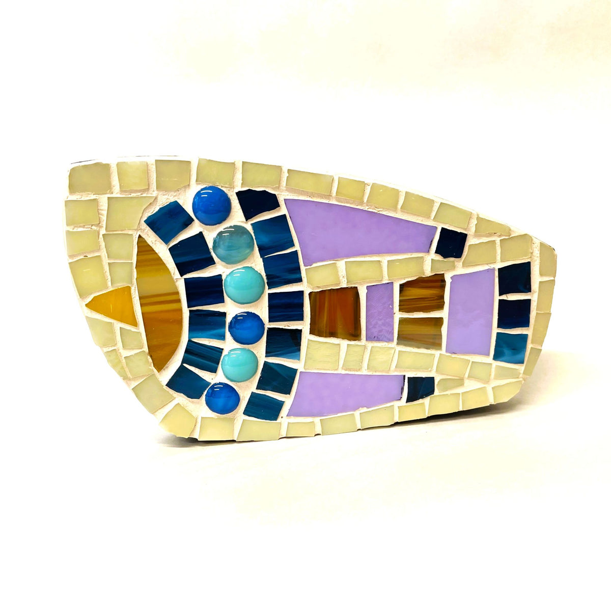 Quirky Egyptian Bird — Hand-Cut Glass Mosaic