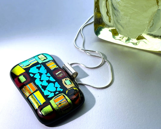 Klimt ! mosaic dichroic pendant