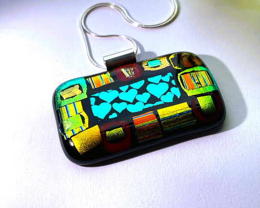 Klimt ! mosaic dichroic pendant
