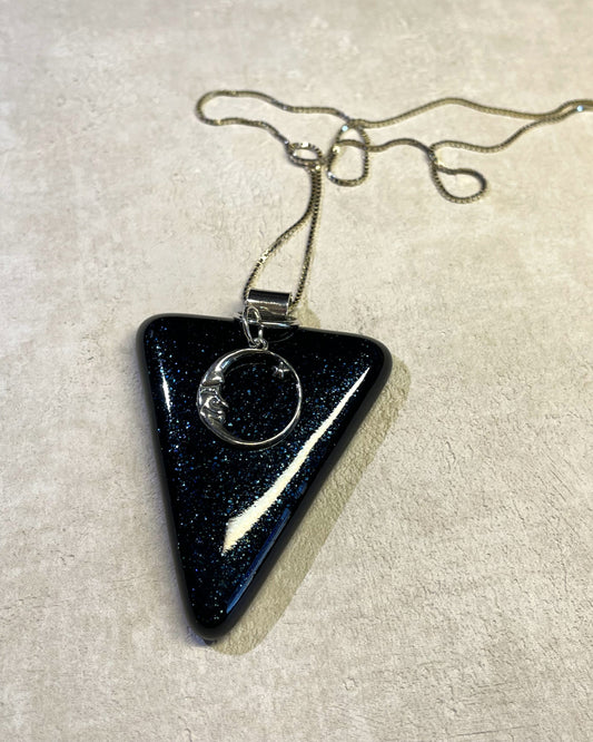 Blue Moon fused glass pendant