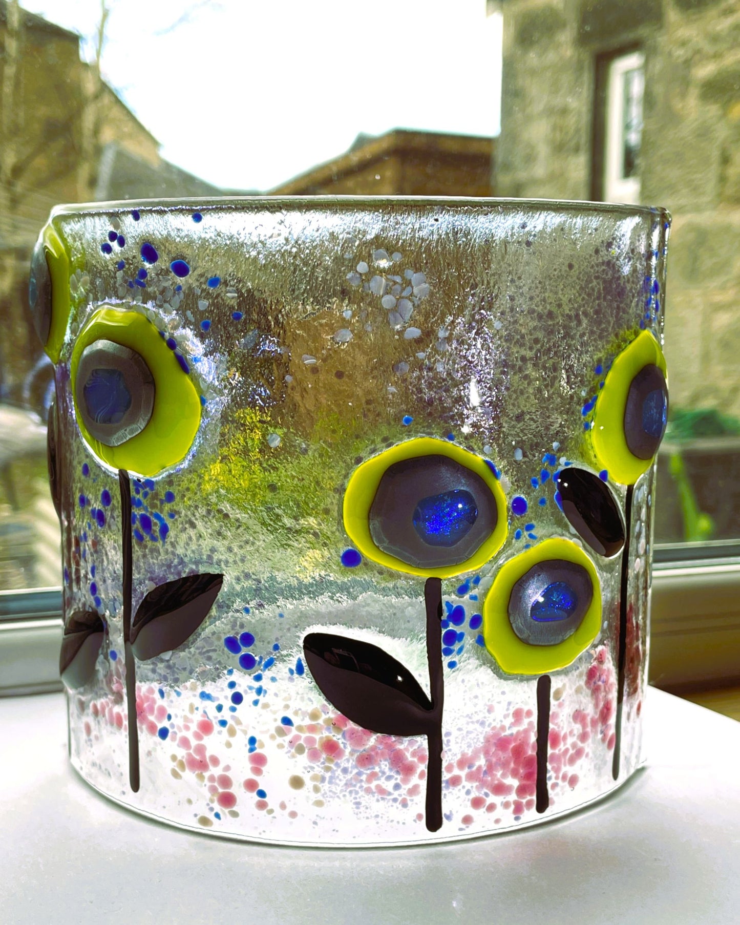 Flower Power Suncatcher — Fused Glass Curve
