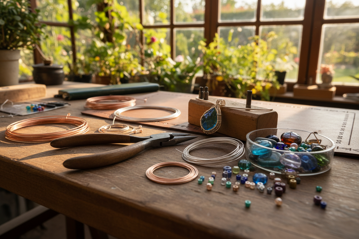 Jewellery tools on a bench
