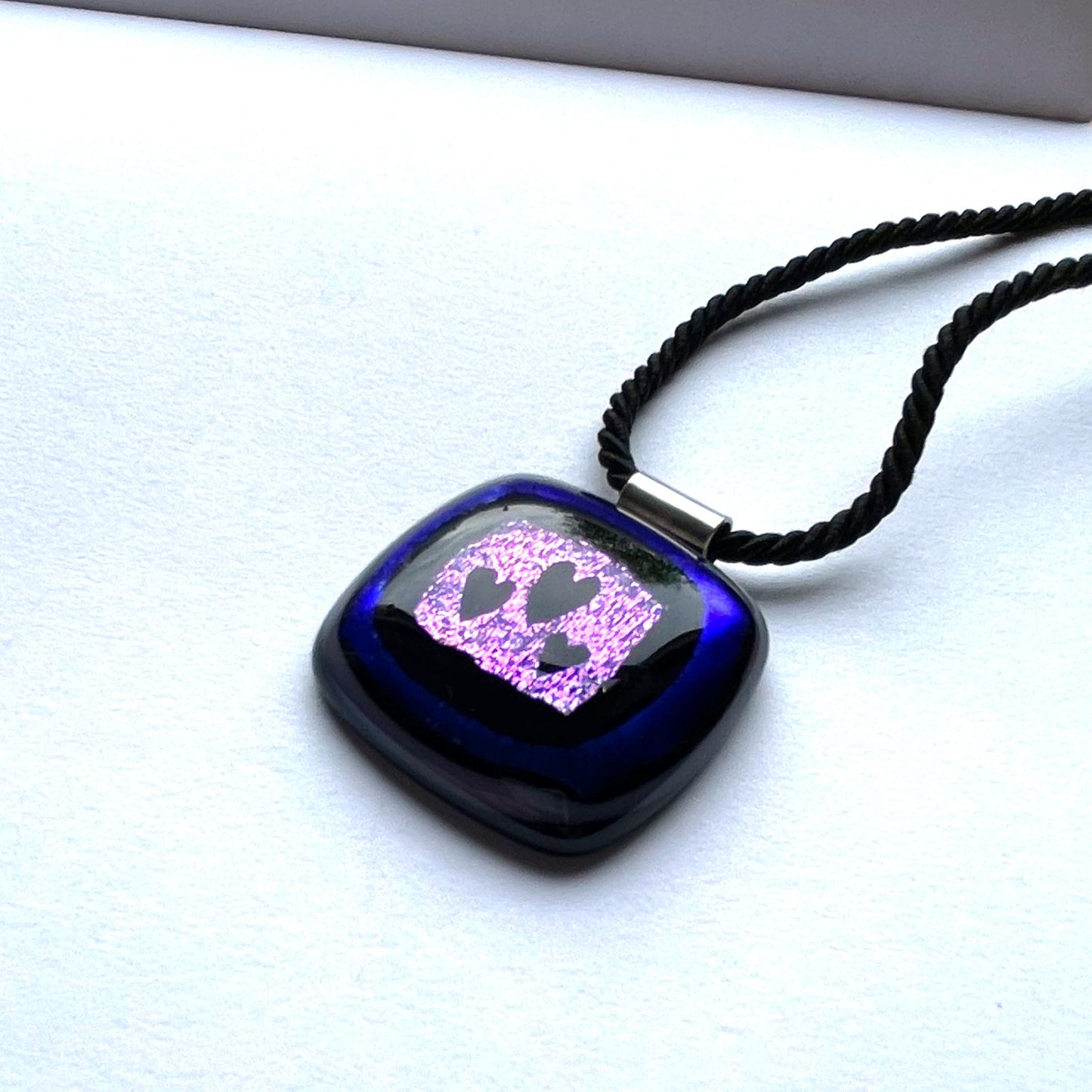 Electric Pink & Blue Heart Pendant