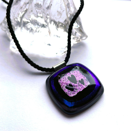 Electric Pink & Blue Heart Pendant