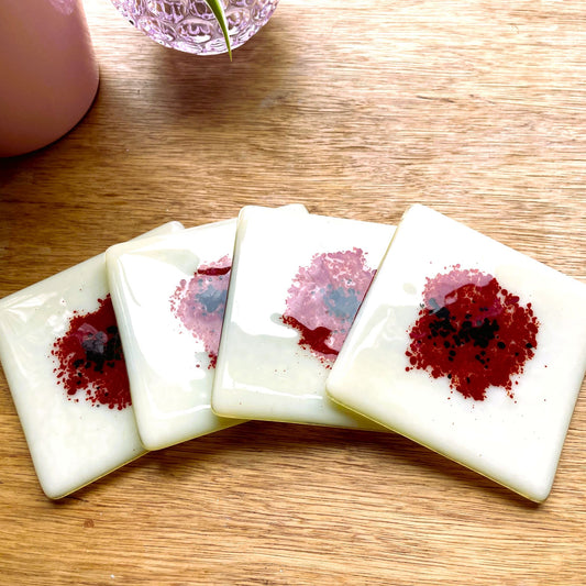 Red Poppy Coasters – Set of 4