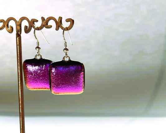Purple to Gold Dichroic earrings