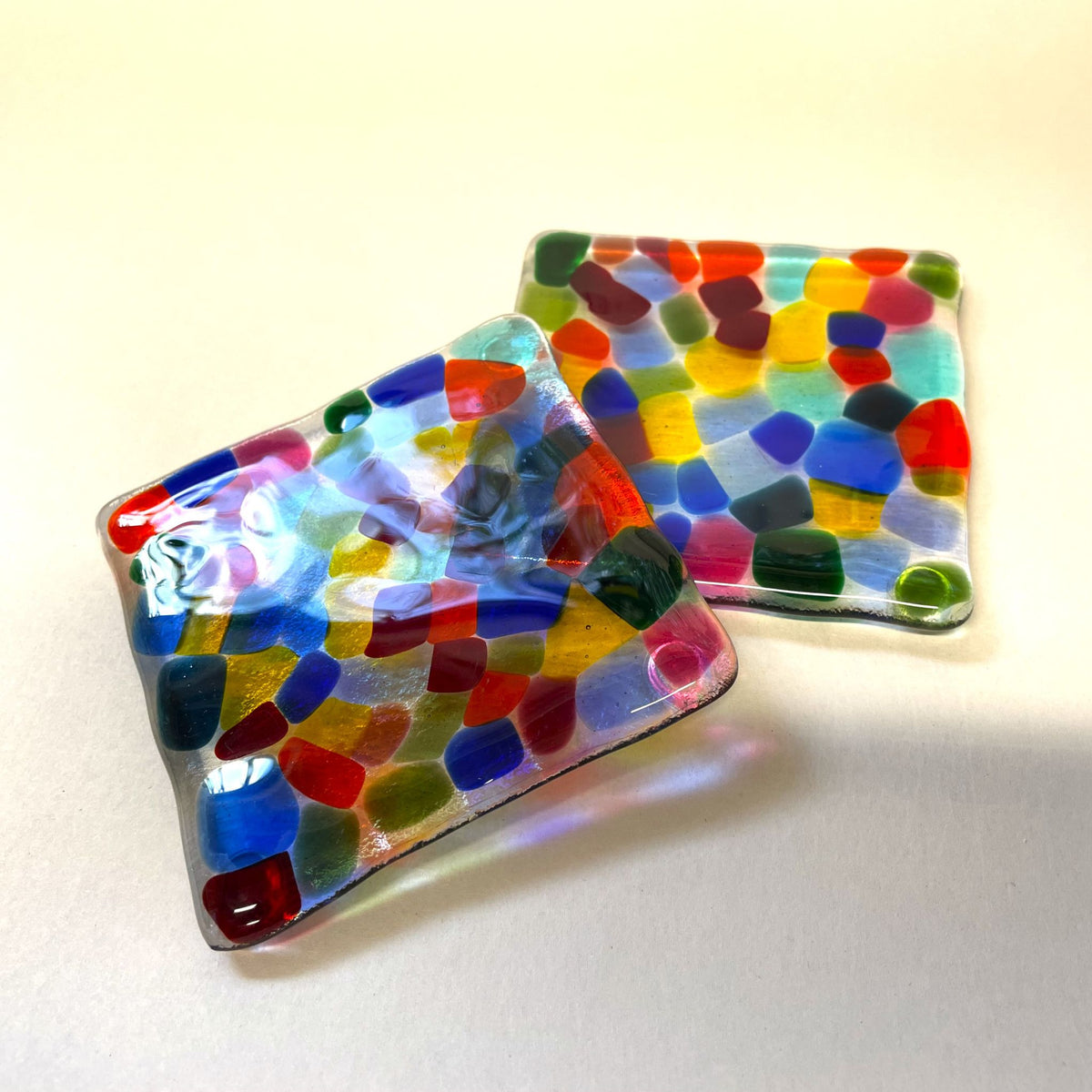 Rainbow Glass Coasters, set of 2