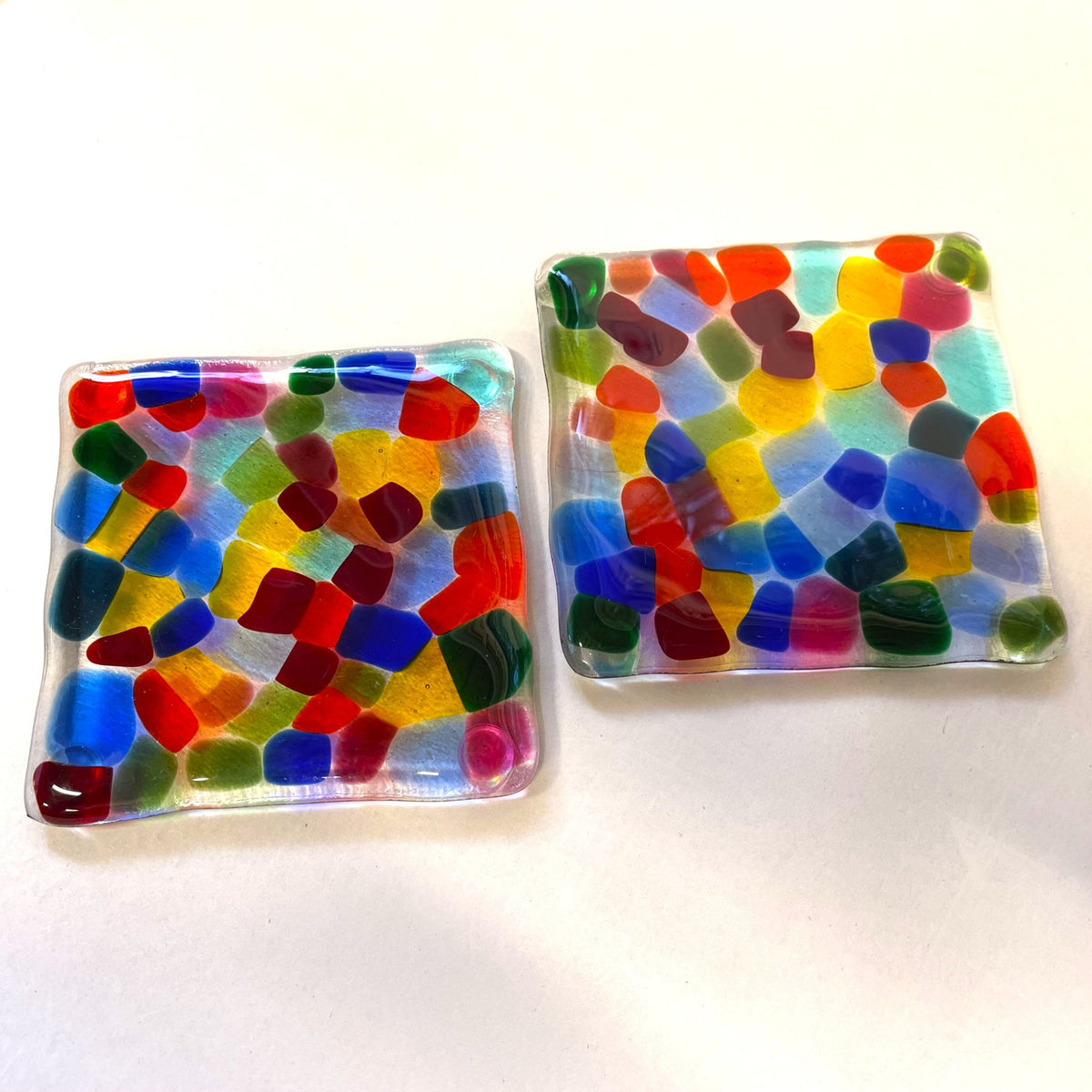 Rainbow Glass Coasters, set of 2