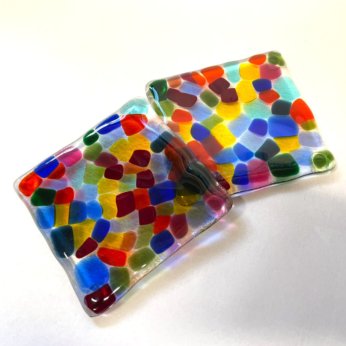 Rainbow Glass Coasters, set of 2