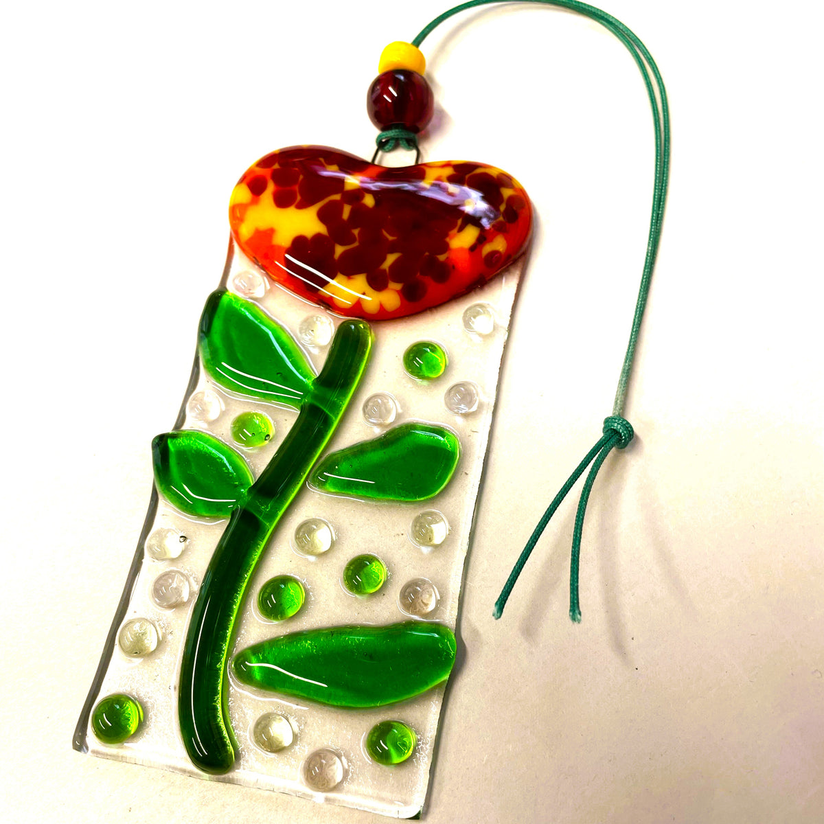 Red Heart Flower Suncatcher