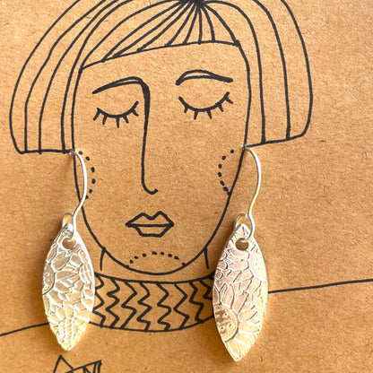 Sunflower Drop Earrings with handmade earwires